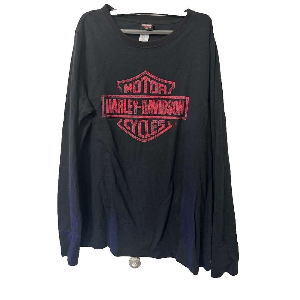 Harley Davidson Motor Cycles Wisconsin Shirt Womens 3XL Black Long Sleeves